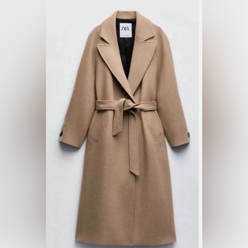 Zara Beige Textured Coat